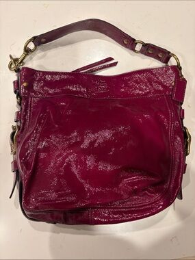 Coach Zoe Patent Leather Shoulder Bag - Wildberry